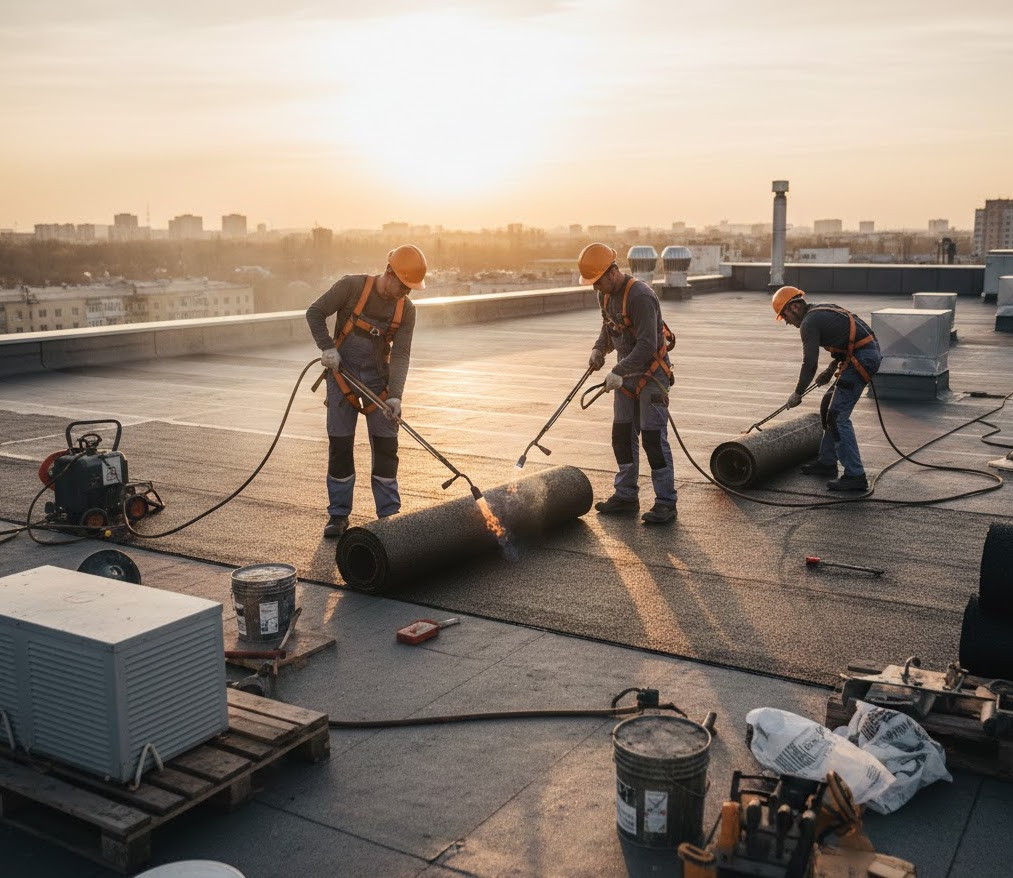 Remont-myagkoj-krovli-naplavlyaemymi-materialami